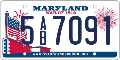 MD license plate 5AB7091