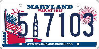 MD license plate 5AB7103