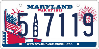 MD license plate 5AB7119