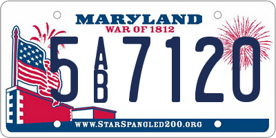 MD license plate 5AB7120