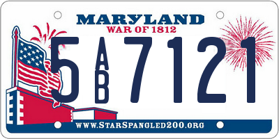 MD license plate 5AB7121