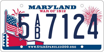 MD license plate 5AB7124