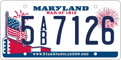 MD license plate 5AB7126