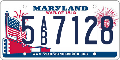 MD license plate 5AB7128