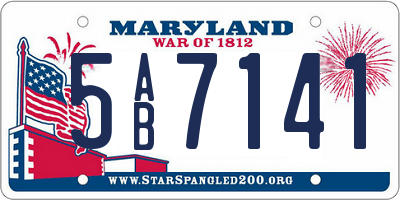 MD license plate 5AB7141