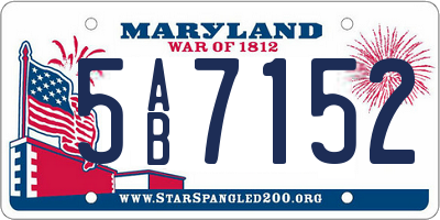 MD license plate 5AB7152