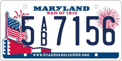 MD license plate 5AB7156