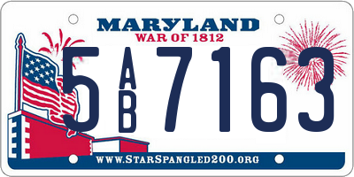 MD license plate 5AB7163