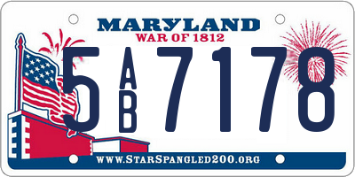 MD license plate 5AB7178
