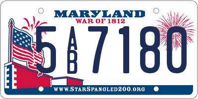 MD license plate 5AB7180