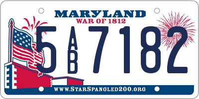 MD license plate 5AB7182