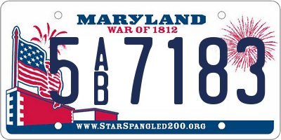 MD license plate 5AB7183