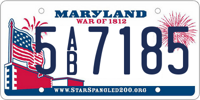 MD license plate 5AB7185