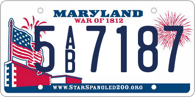 MD license plate 5AB7187
