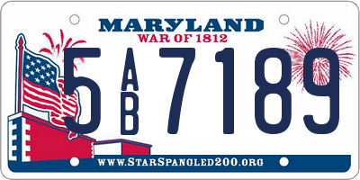 MD license plate 5AB7189