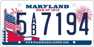 MD license plate 5AB7194