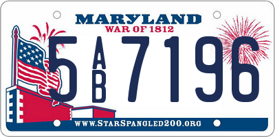 MD license plate 5AB7196