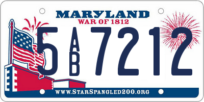 MD license plate 5AB7212