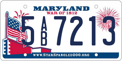 MD license plate 5AB7213
