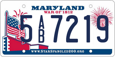 MD license plate 5AB7219
