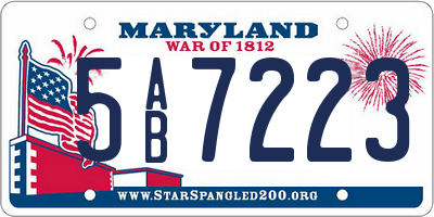 MD license plate 5AB7223