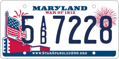 MD license plate 5AB7228