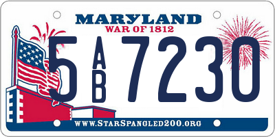 MD license plate 5AB7230