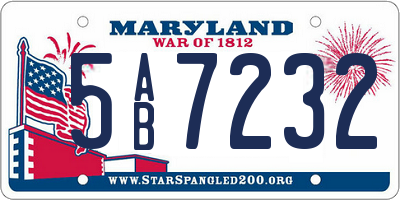 MD license plate 5AB7232