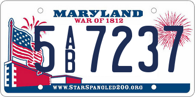 MD license plate 5AB7237