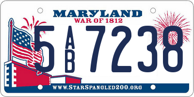 MD license plate 5AB7238