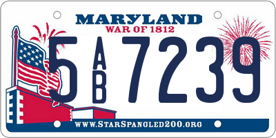 MD license plate 5AB7239