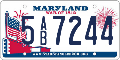 MD license plate 5AB7244