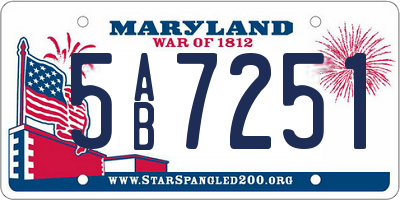 MD license plate 5AB7251
