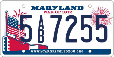MD license plate 5AB7255