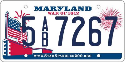 MD license plate 5AB7267