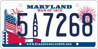 MD license plate 5AB7268