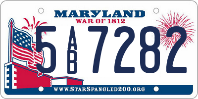 MD license plate 5AB7282