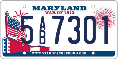 MD license plate 5AB7301