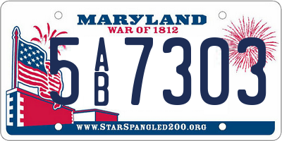 MD license plate 5AB7303