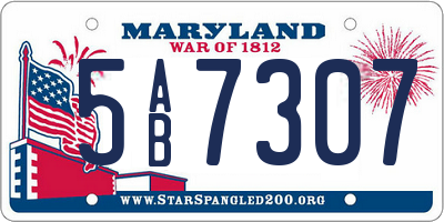 MD license plate 5AB7307