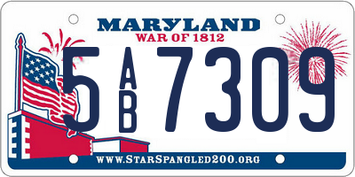 MD license plate 5AB7309