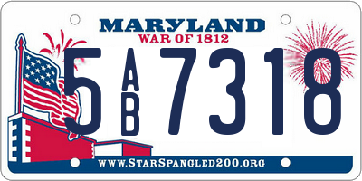 MD license plate 5AB7318