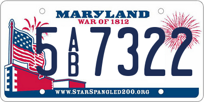 MD license plate 5AB7322
