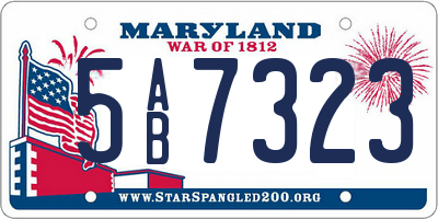 MD license plate 5AB7323