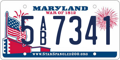 MD license plate 5AB7341
