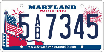 MD license plate 5AB7345