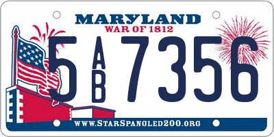 MD license plate 5AB7356