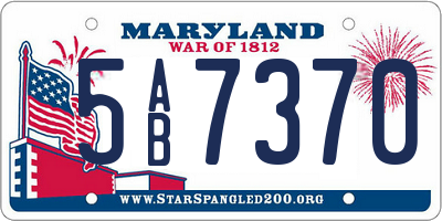 MD license plate 5AB7370