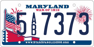 MD license plate 5AB7373