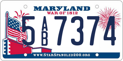 MD license plate 5AB7374